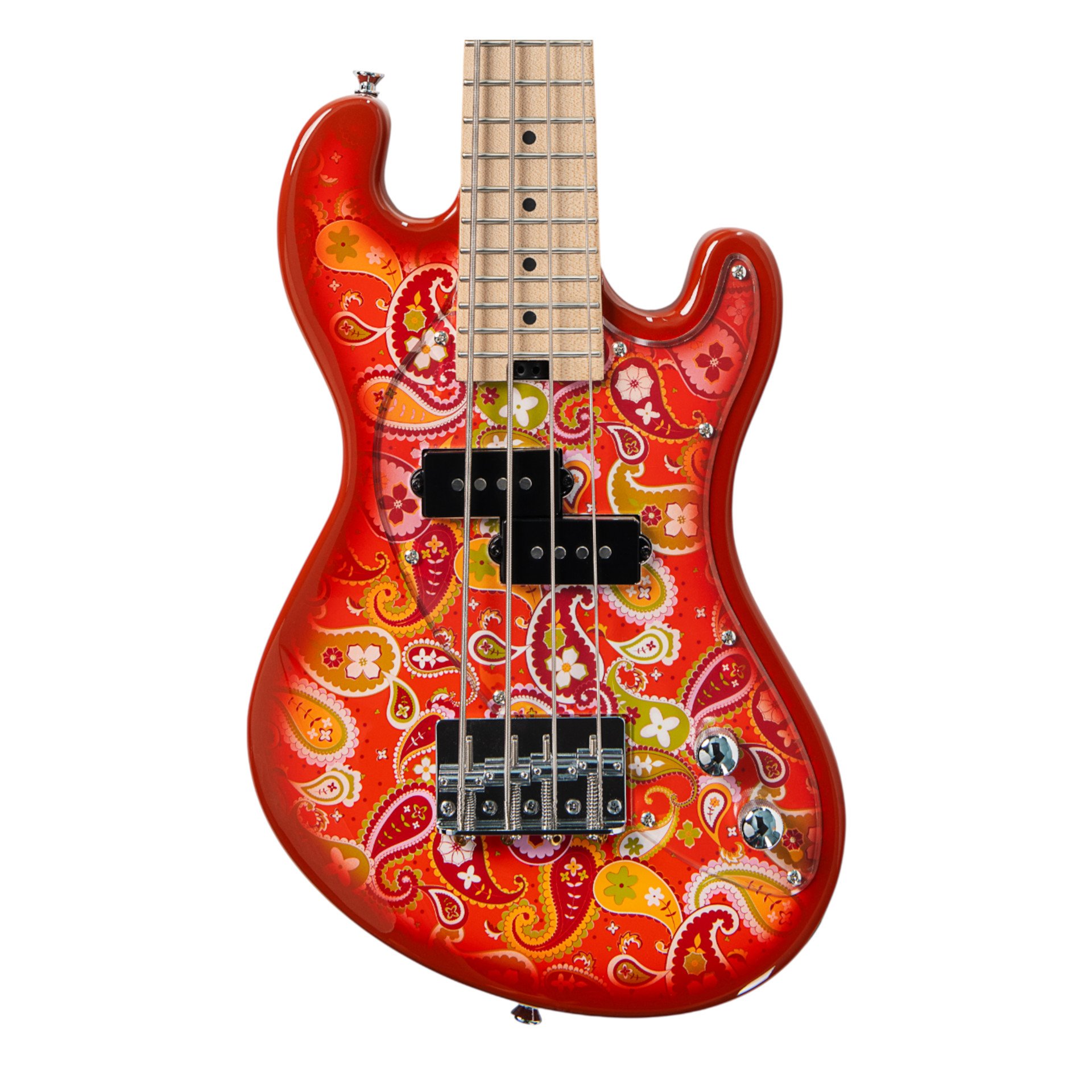 U-Bass Solid Body 4-String Paisley Orange Burst Fretted